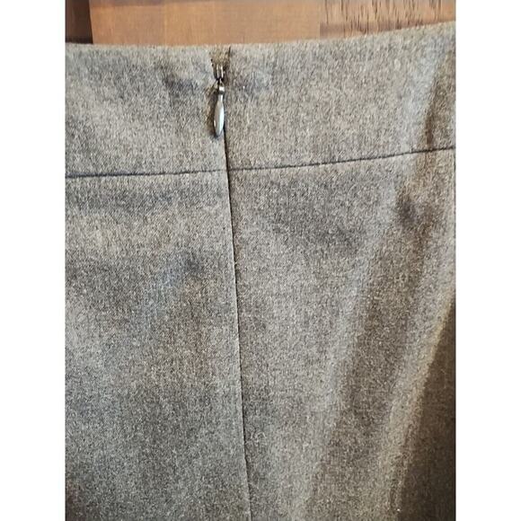 Talbots Skirt Womens 12 Large Gray Midi A-Line Wool Lined Zipper Stretch Career - Picture 4 of 6